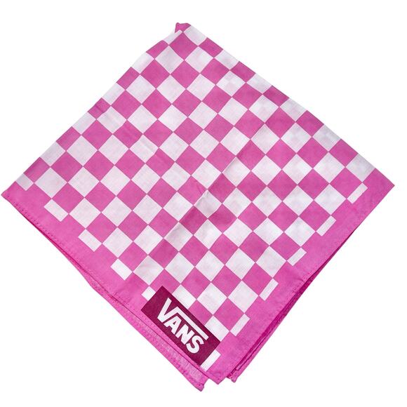 Vans Bandana Pink and White Checkerboard Checkered Cotton 22" New - Picture 1 of 5